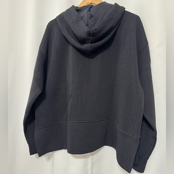 DKNY Women’s Black Textured Full Zip Hoodie Sweatshirt XXL - Picture 7 of 9